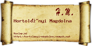 Hortolányi Magdolna névjegykártya