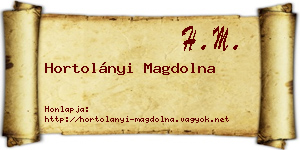 Hortolányi Magdolna névjegykártya